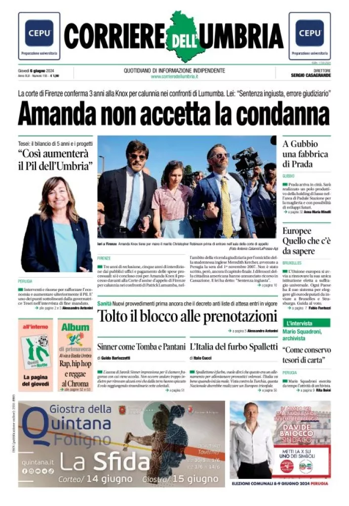 Prima-pagina-corriere umbria-del-2024-06-06